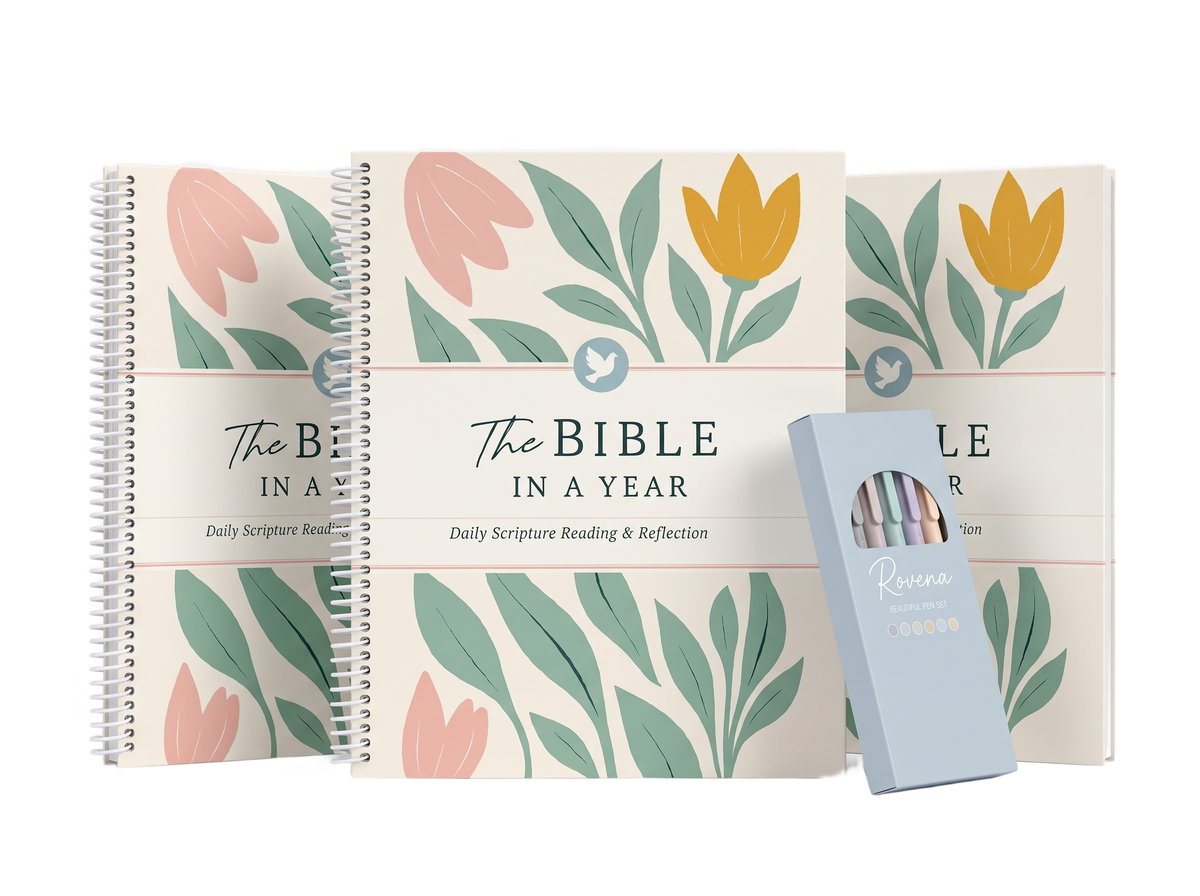 The Bible in a Year 52-week study with the free Rovena pen set